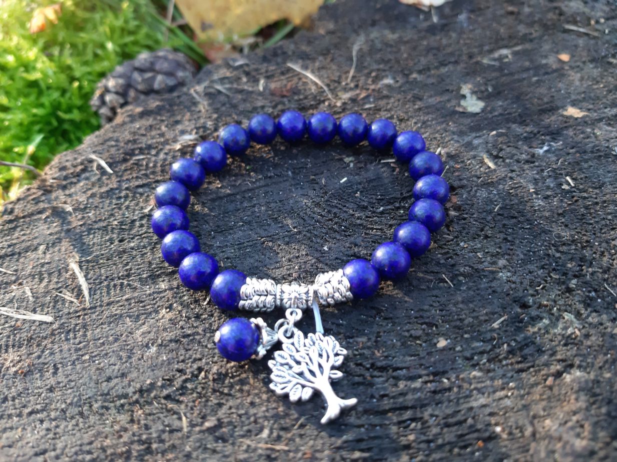 Zilā lazurīta rokassprādze dabīgie akmeņi rotaslietas