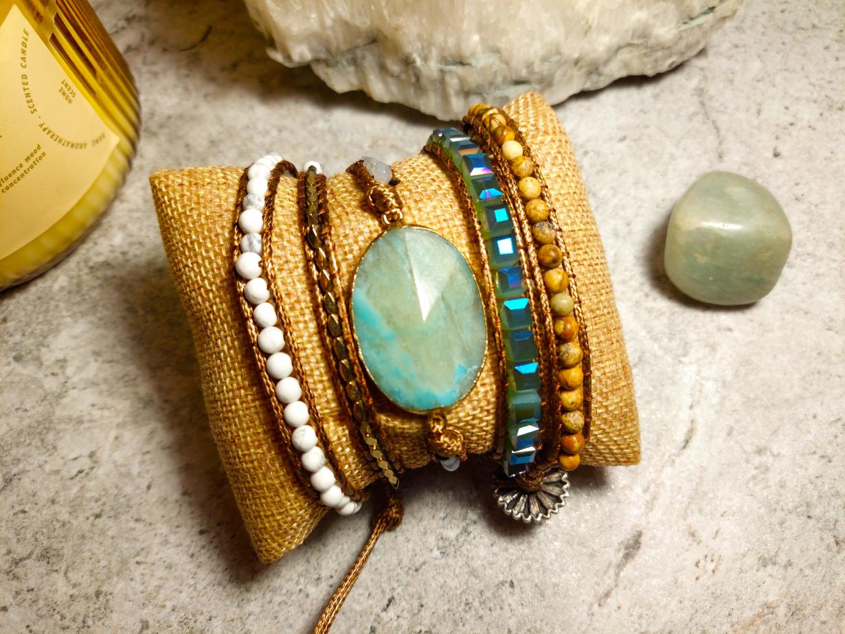 amazonīta rokassprādze