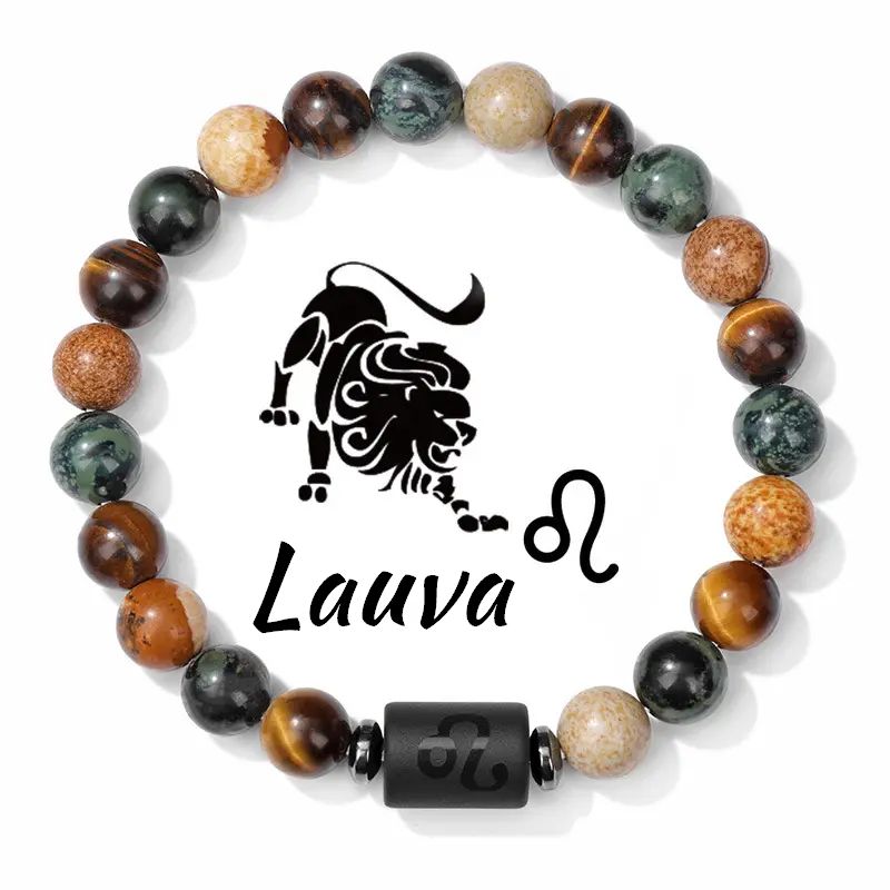 Akmeņu rokassprādze ar Lauvas Zodiaku lauvas rokassprādze zodiaka zīmes