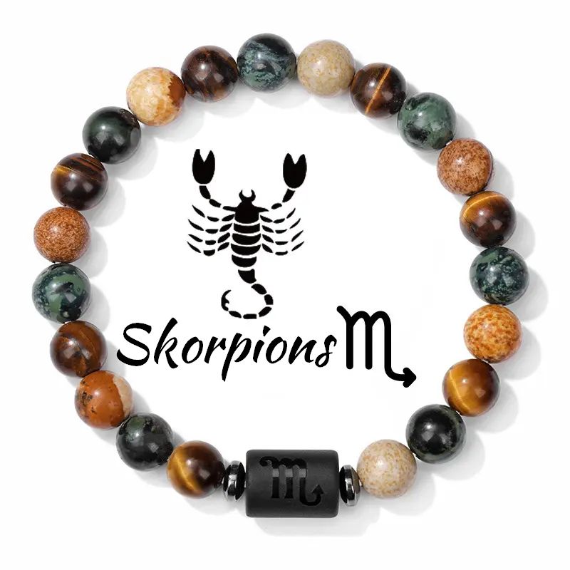 Akmeņu rokassprādze ar Skorpiona Zodiaku rokassprādze