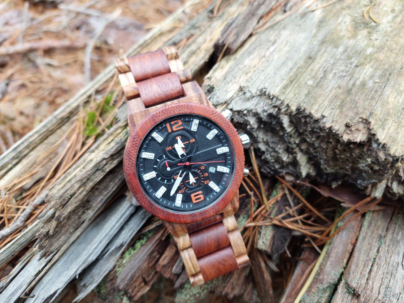 sieviešu vīriešu koka rokas pulkstenis