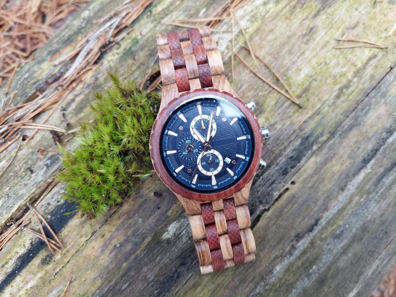 sieviešu vīriešu koka rokas pulkstenis