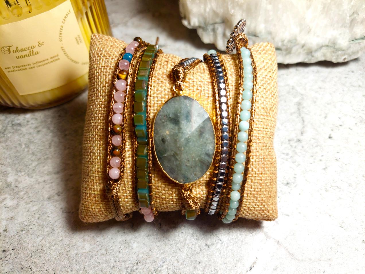 labradorīa rokassprādze kristālu rotas reiki dziedniecība