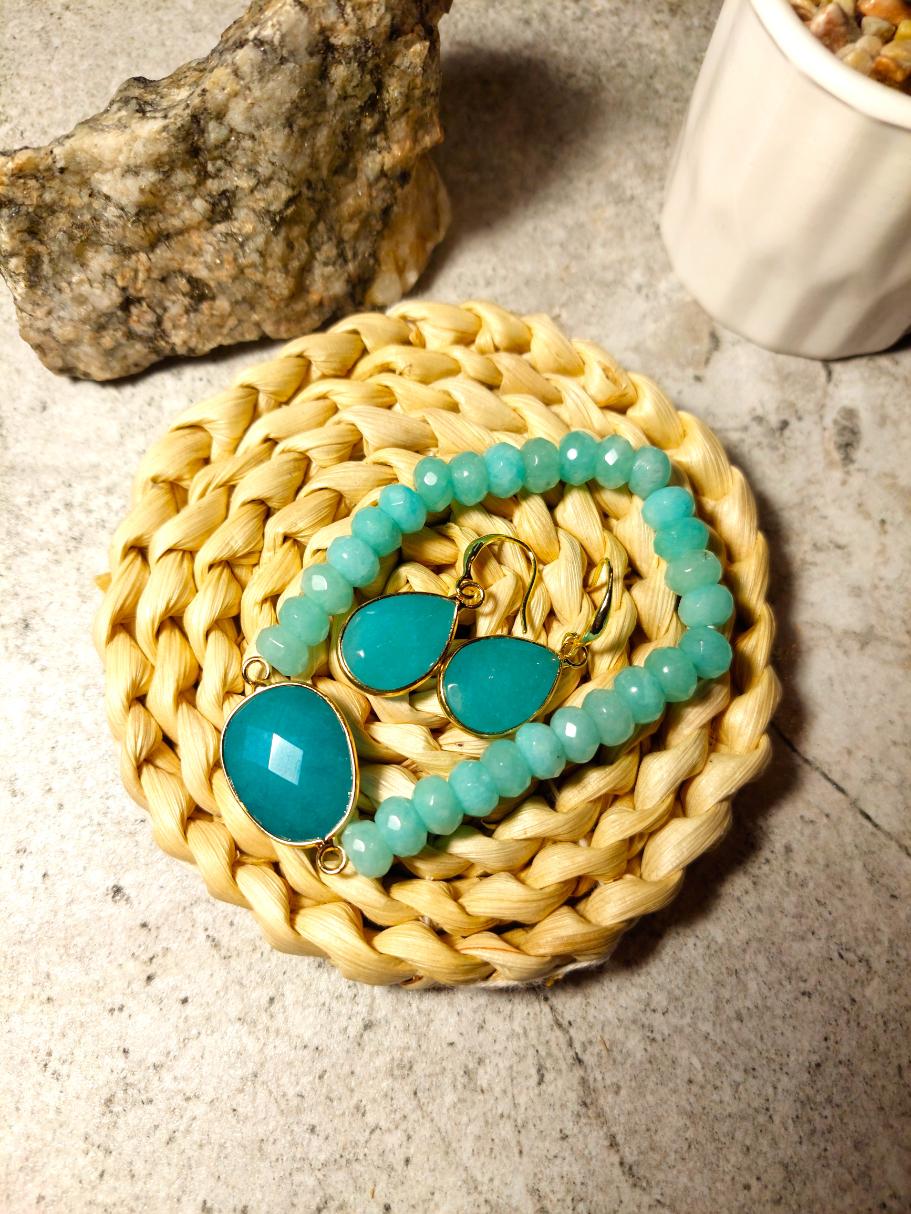 Amazonīta rotu komplekts