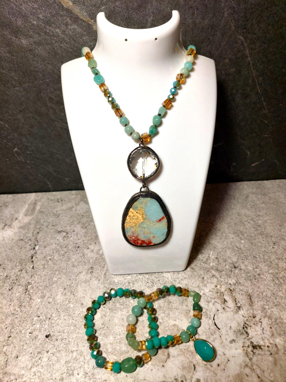 ahāta rotaslietu komplekts dabīgo akmeņu rotas