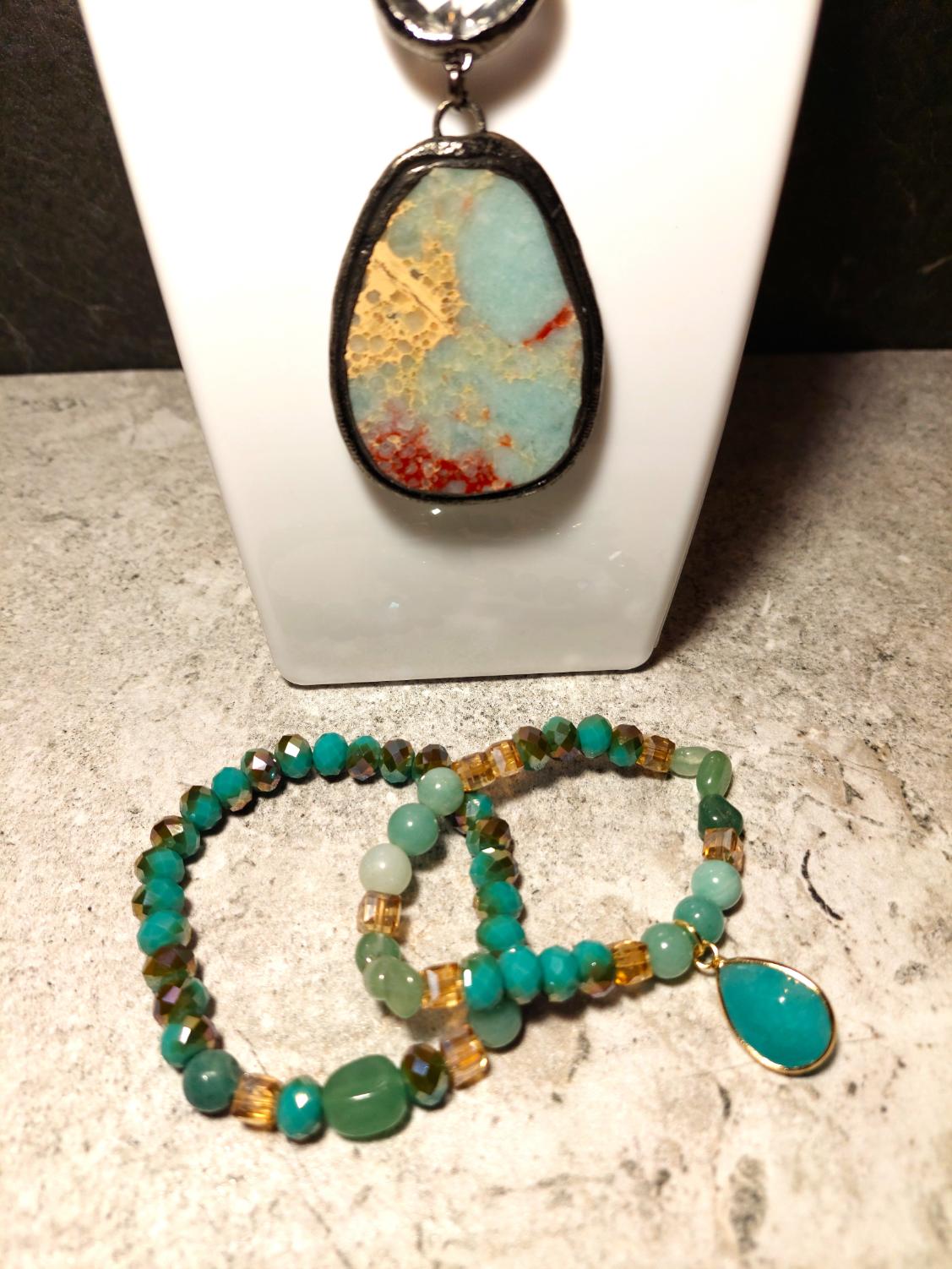 ahāta rotaslietu komplekts dabīgo akmeņu rotas