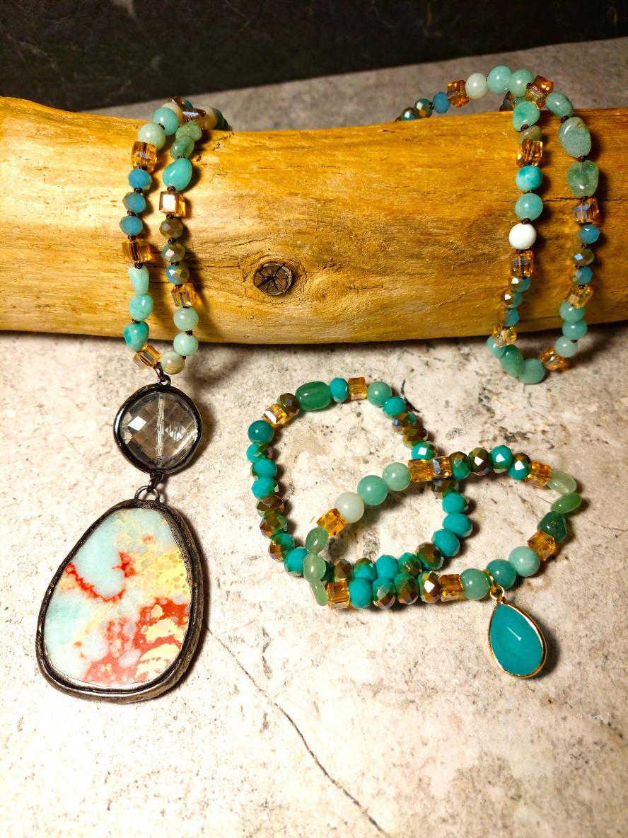 ahāta rotaslietu komplekts dabīgo akmeņu rotas